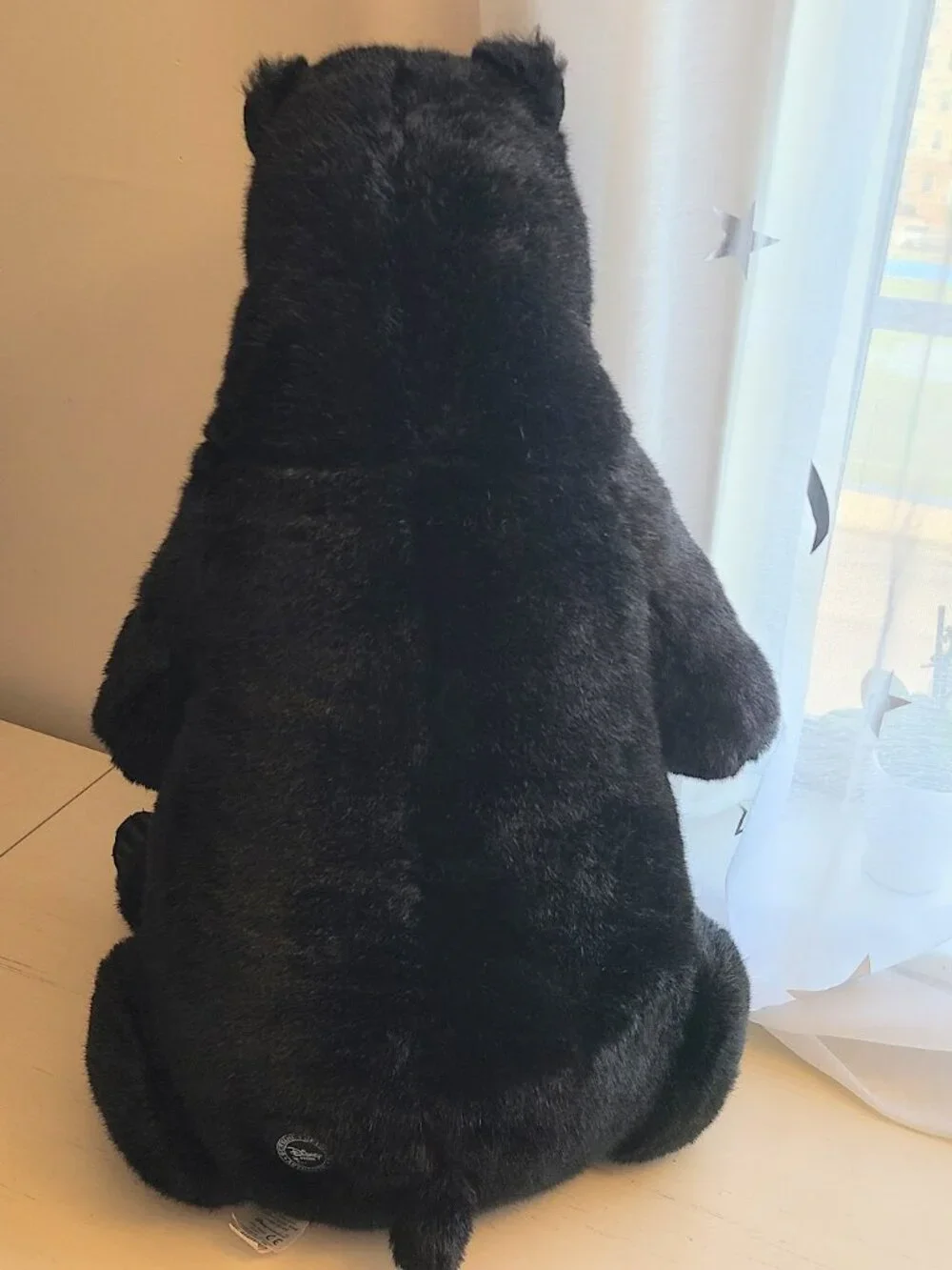Disney Store Brave Queen Elinor Bear Jointed Legs Black Plush w/ Crown 25” Jumbo